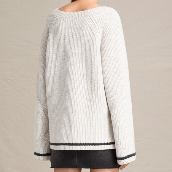 Allsaints Daria V neck chunky knit Jumper M - Picture 2 of 5